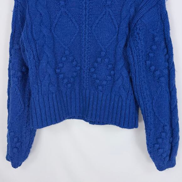 Slate & Willow Women's Bobble Chunky Knit Cardigan Sweater XS Blue - Picture 9 of 14